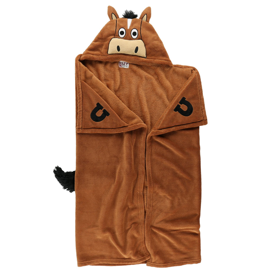 Horse Hooded Kids Blanket