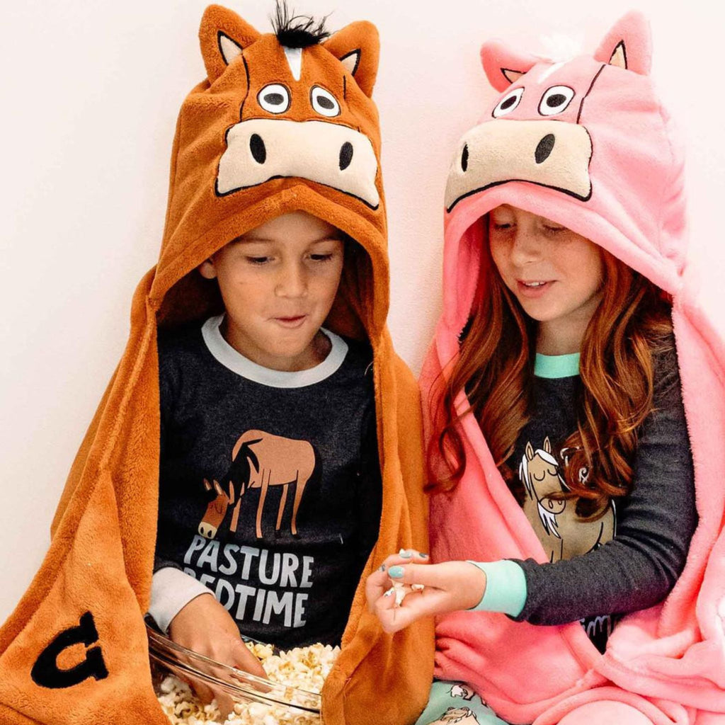 Horse Hooded Kids Blanket