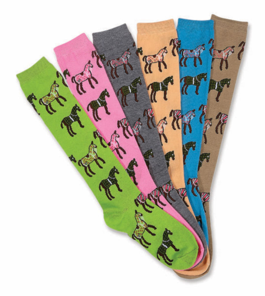 Horses In Blankets Socks -6 Pack