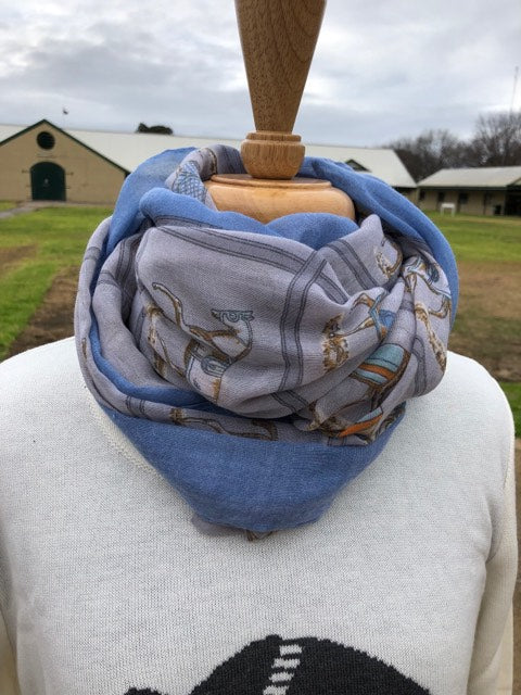 Horses In Blankets  Infinity Scarf - Grey