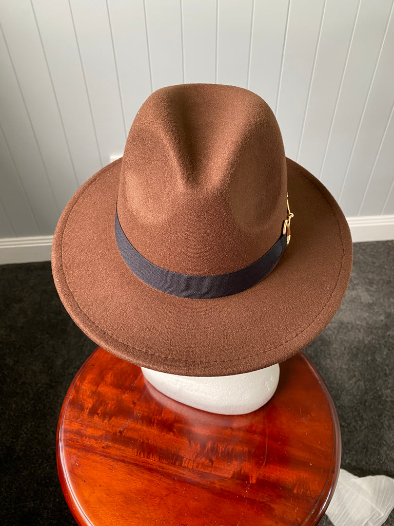 Brown Panama Hat - Snaffle Bit Band