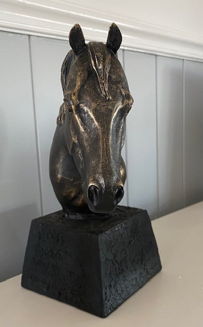 Ceffyl  Horse Head Statue - Bronze