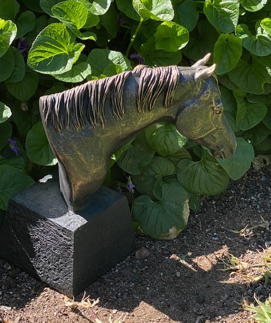 Ceffyl  Horse Head Statue - Bronze