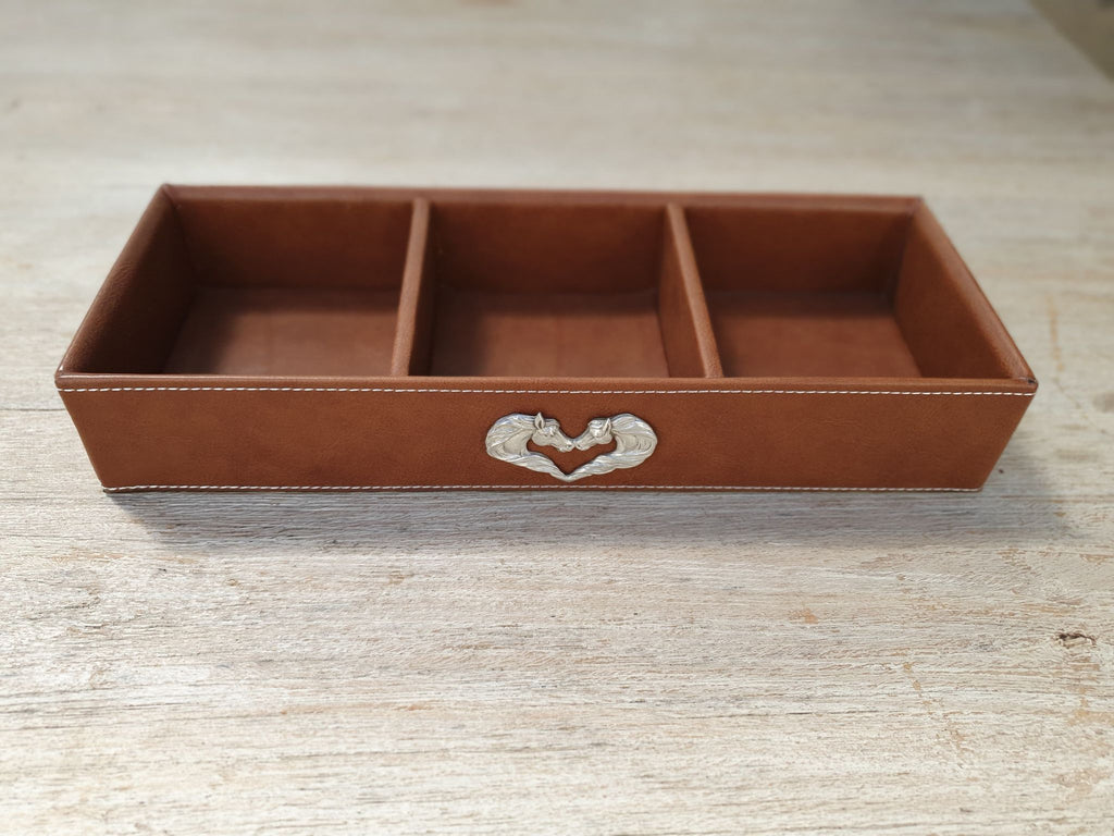 Kissing Horses Desk Organizer - Tan