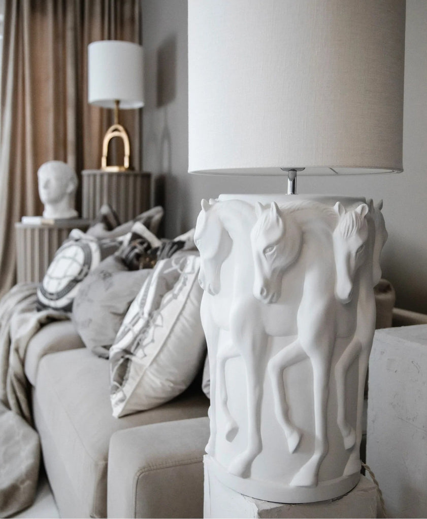 Dancing Horses Lamp - White