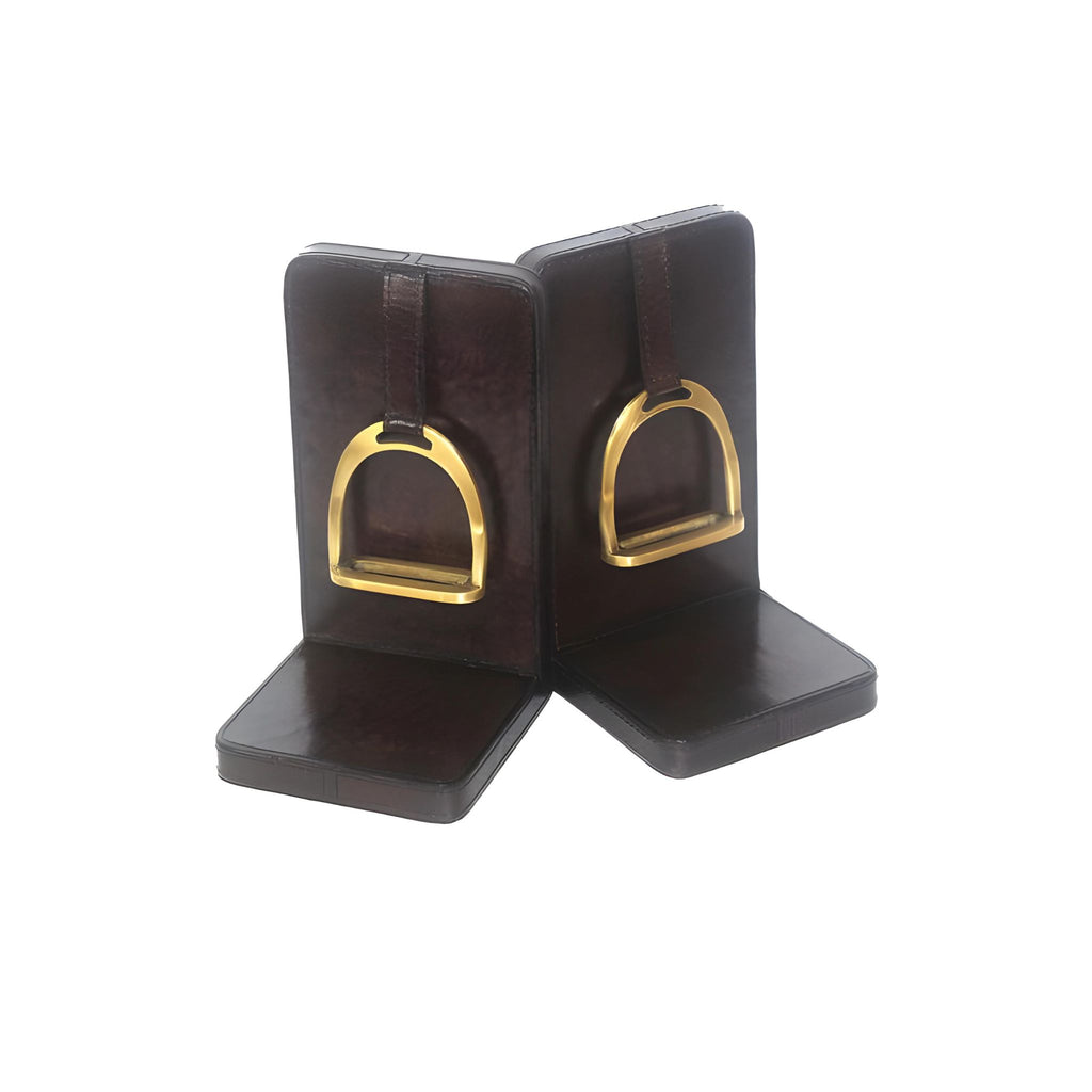 Leather Stirrup Bookends Large