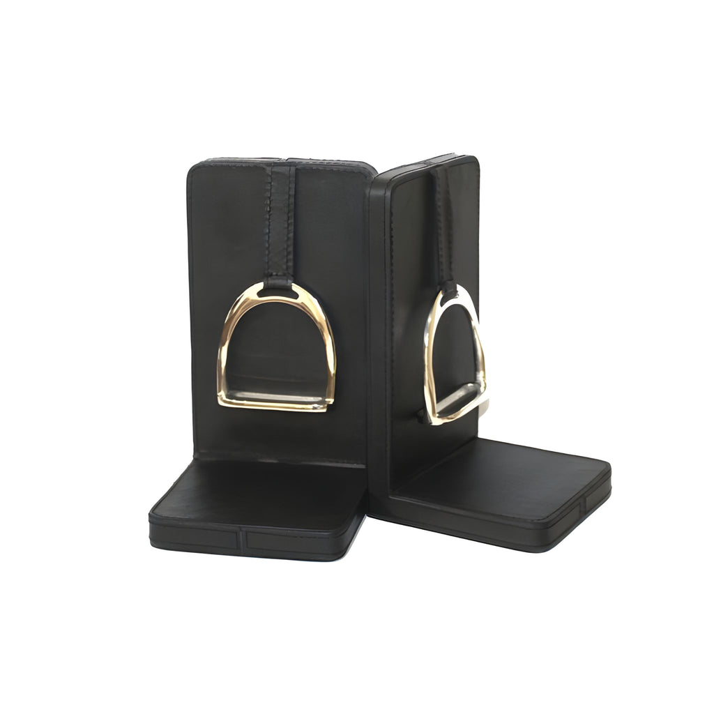 Leather Stirrup Bookends Large