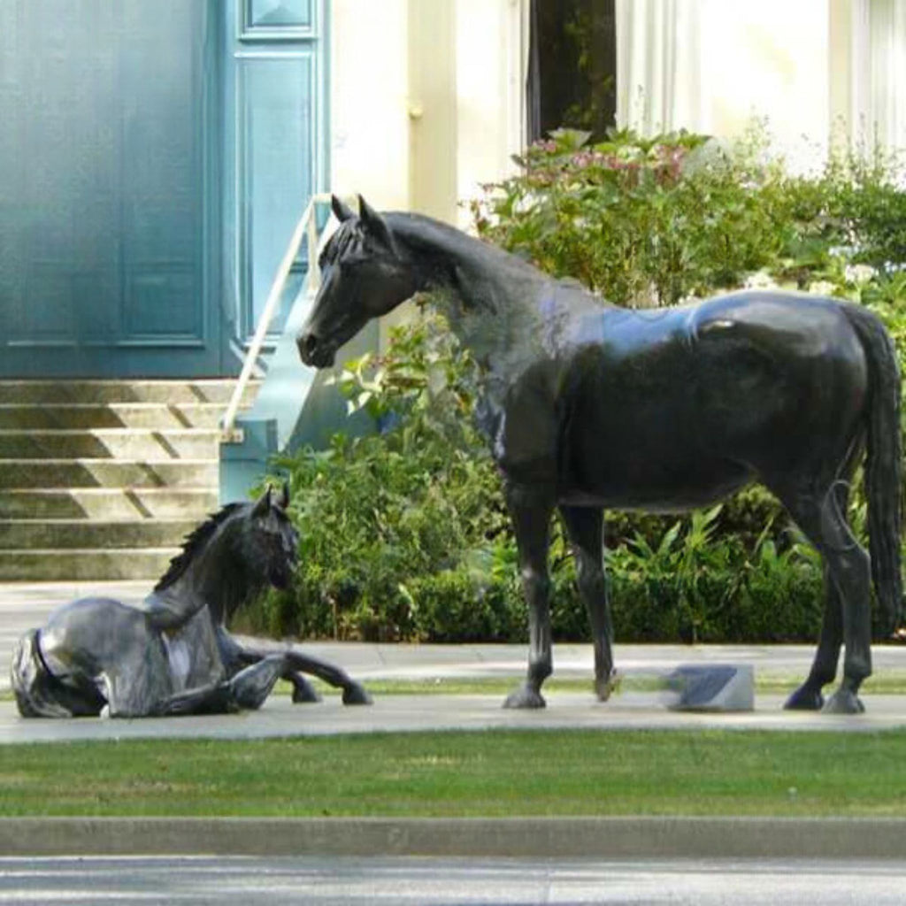 Bronze Mare & Foal Statues