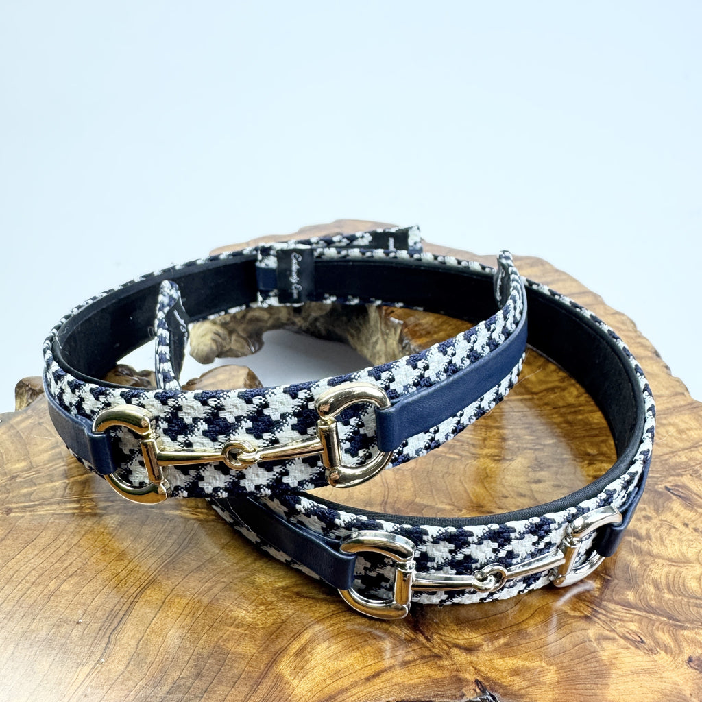 Navy Plaid Snaffle Bit Headband