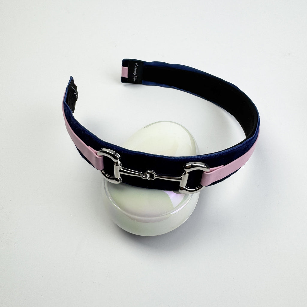 Navy Velvet Snaffle Bit Headband