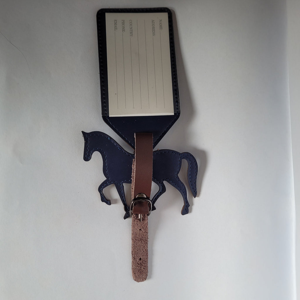 Navy Horse Luggage Tag