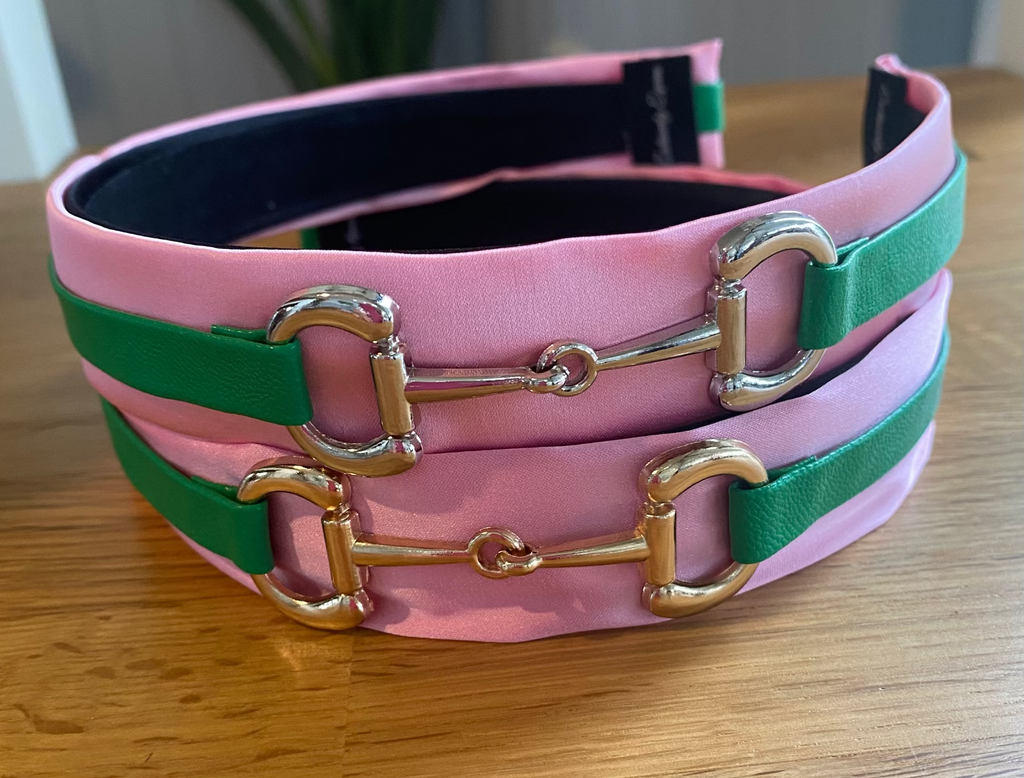 Pale Pink & Emerald Snaffle Bit Headband