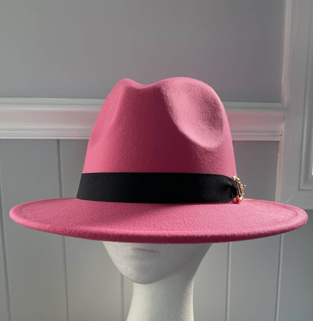 Pink Panama Hat  Snaffle Bit Band - Small