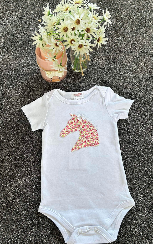 Pink Floral Horse Head Onesie