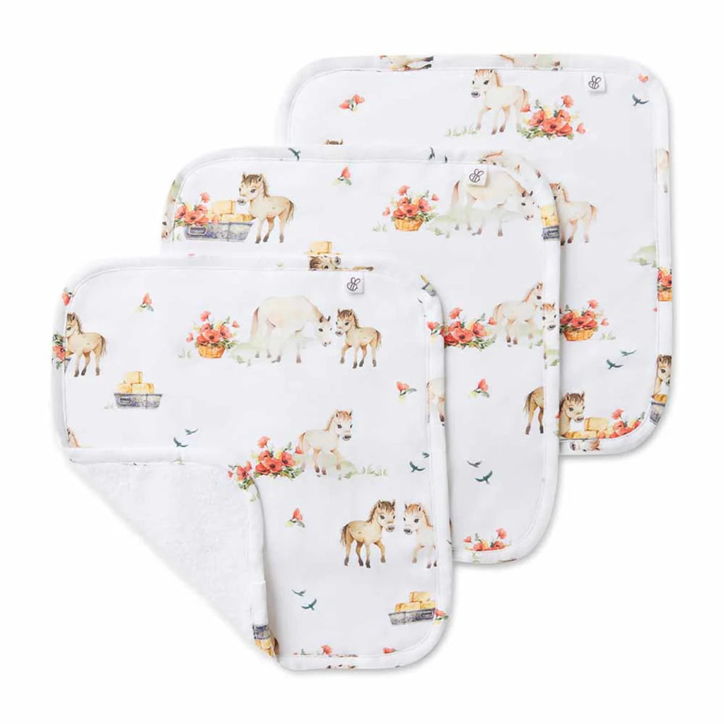 Pony Pals Organic Wash Cloths - 3 Pack