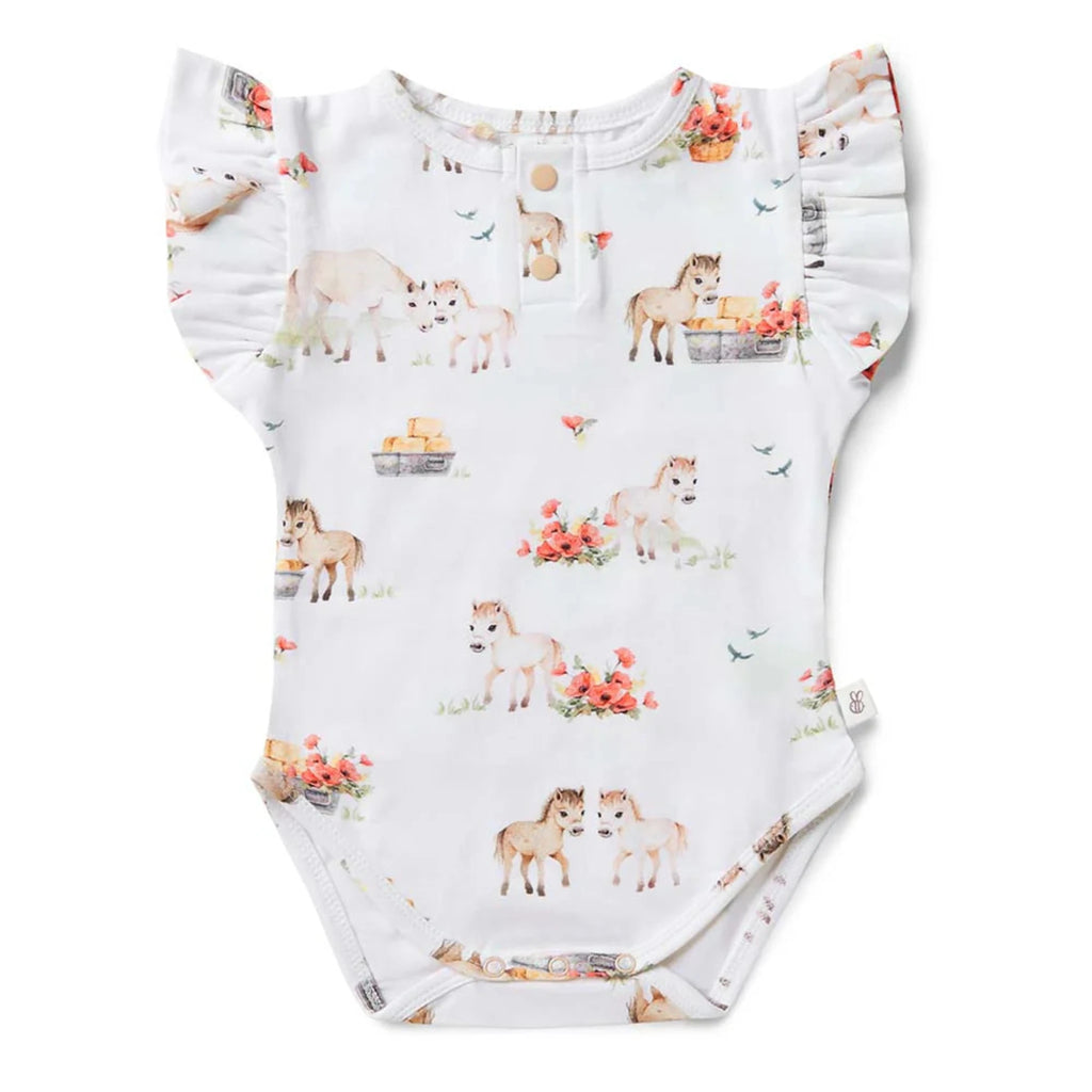 Pony Pals Short Sleeve Organic Bodysuit with Frill