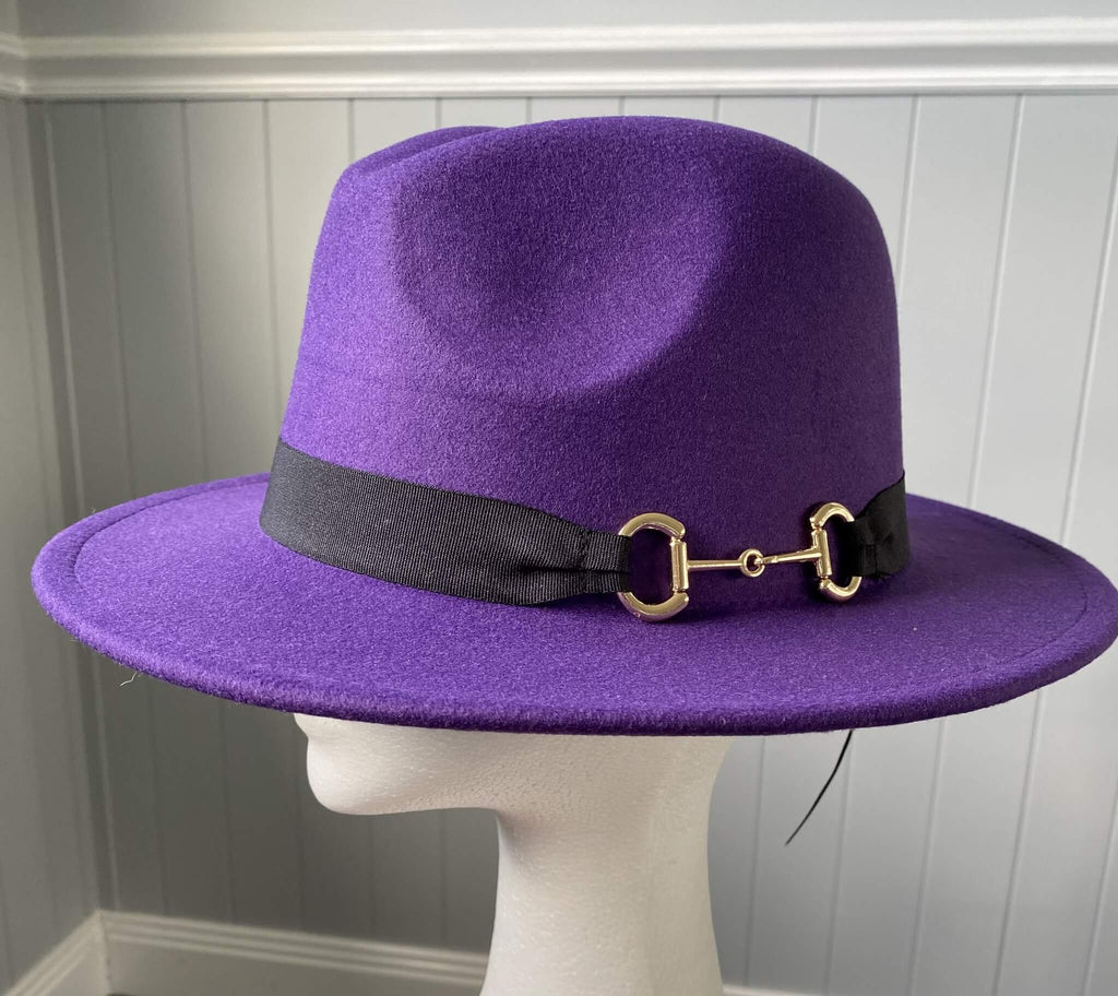 Purple Panama Hat-  Snaffle Bit Band