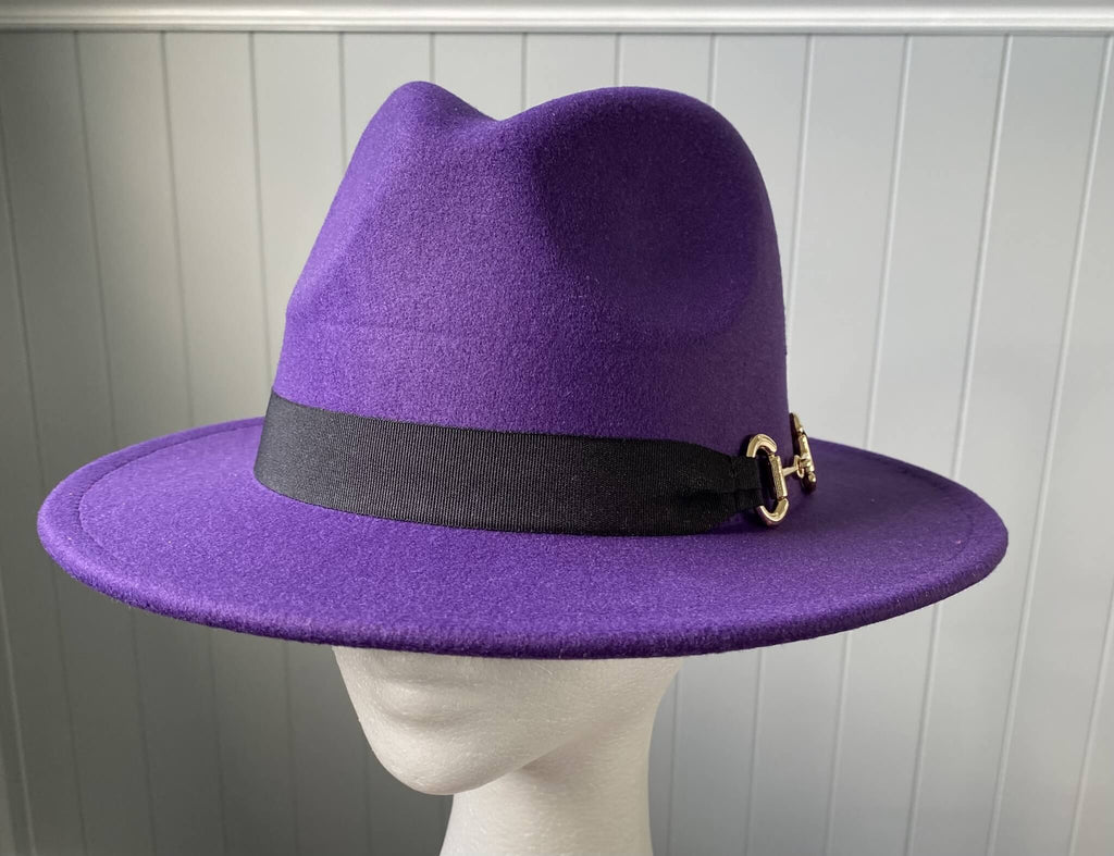 Purple Panama Hat-  Snaffle Bit Band
