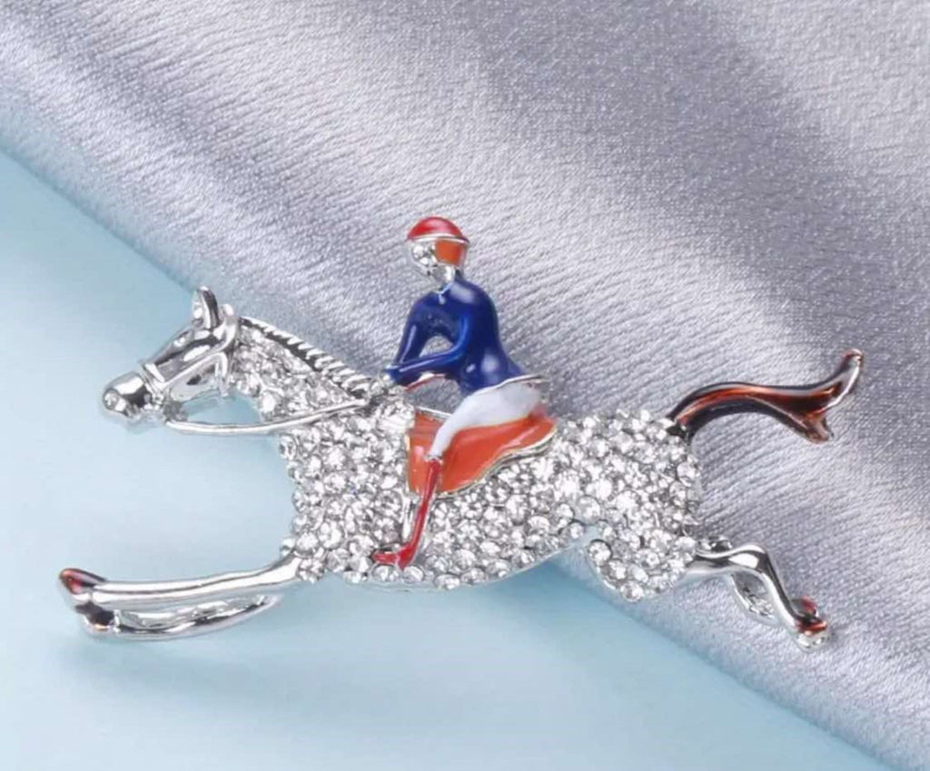 Galloping Brooch - Blue