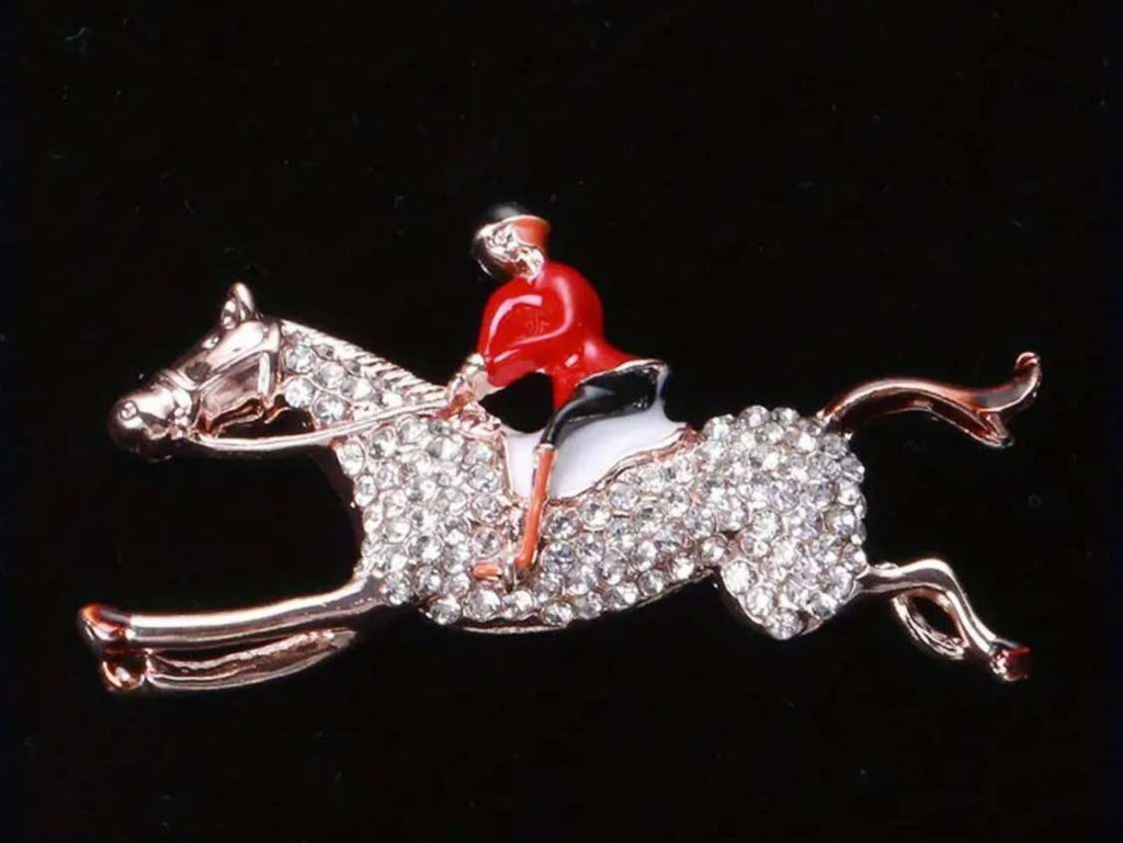 Galloping Brooch - Red