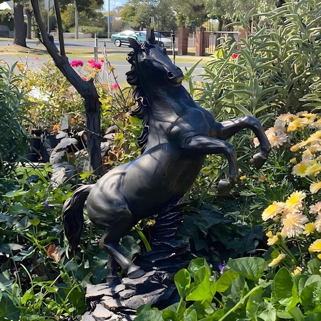 Rearing Horse Statue