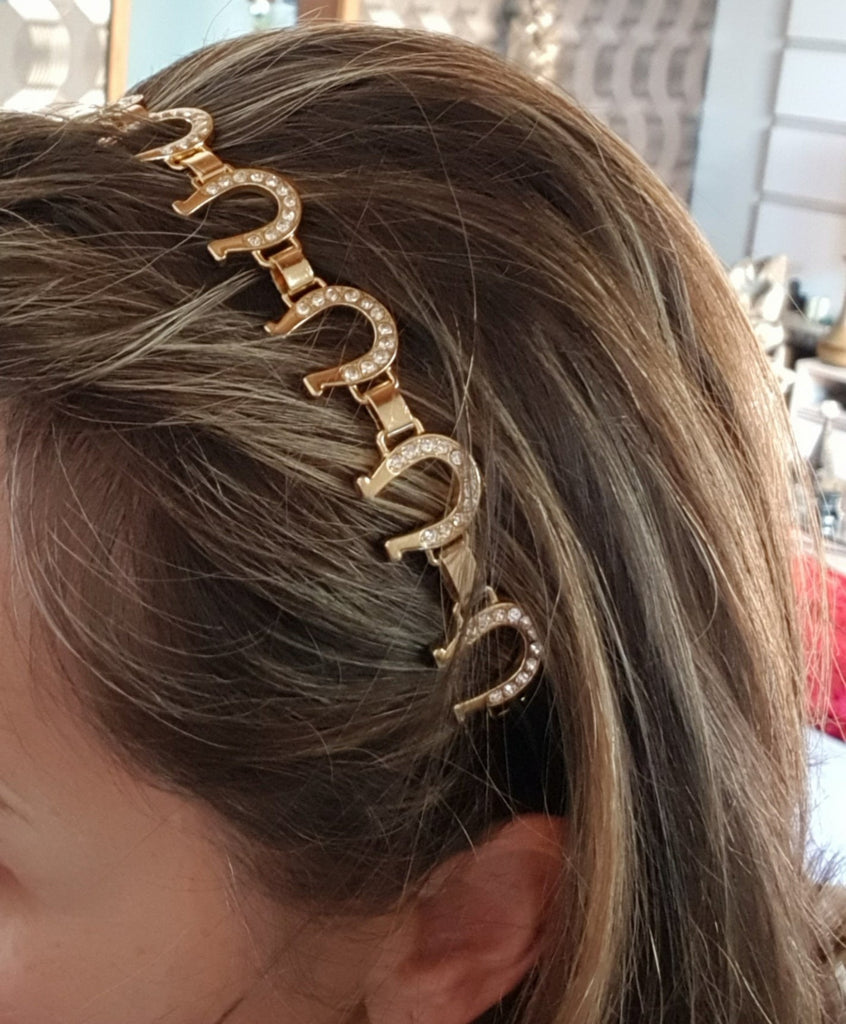 Rhinestone Horse Shoe Headband