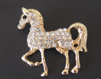Prancing Horse Brooch - Gold