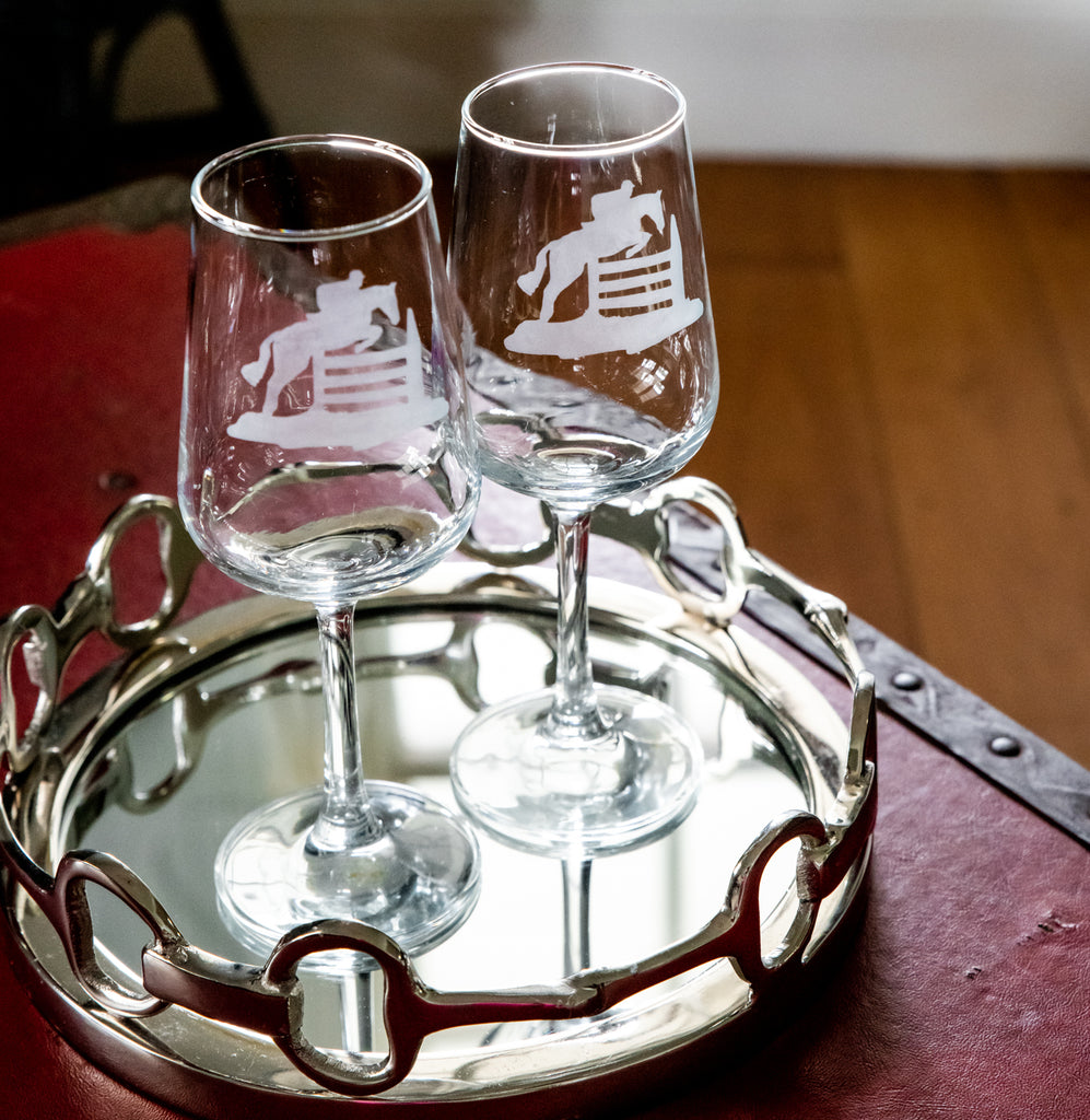 Showjumping Wine Glass