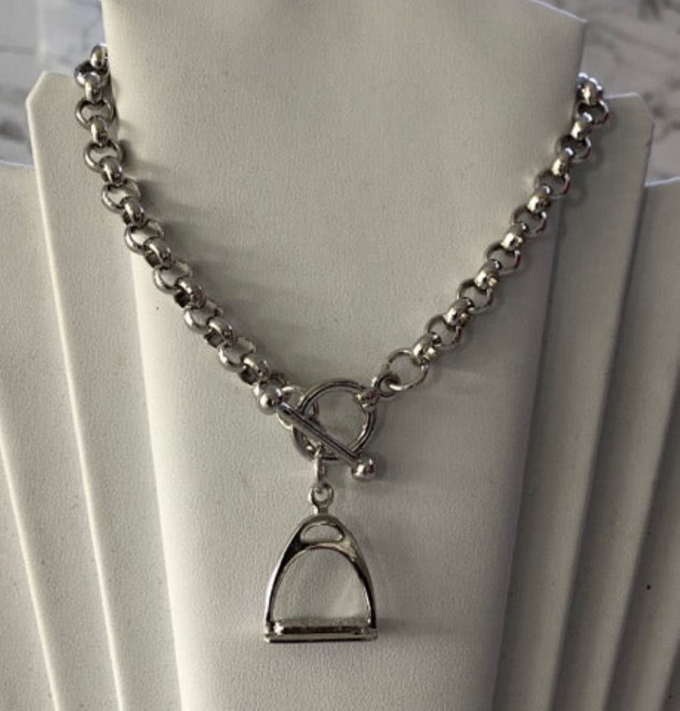 Silver Stirrup on a Belcher Chain