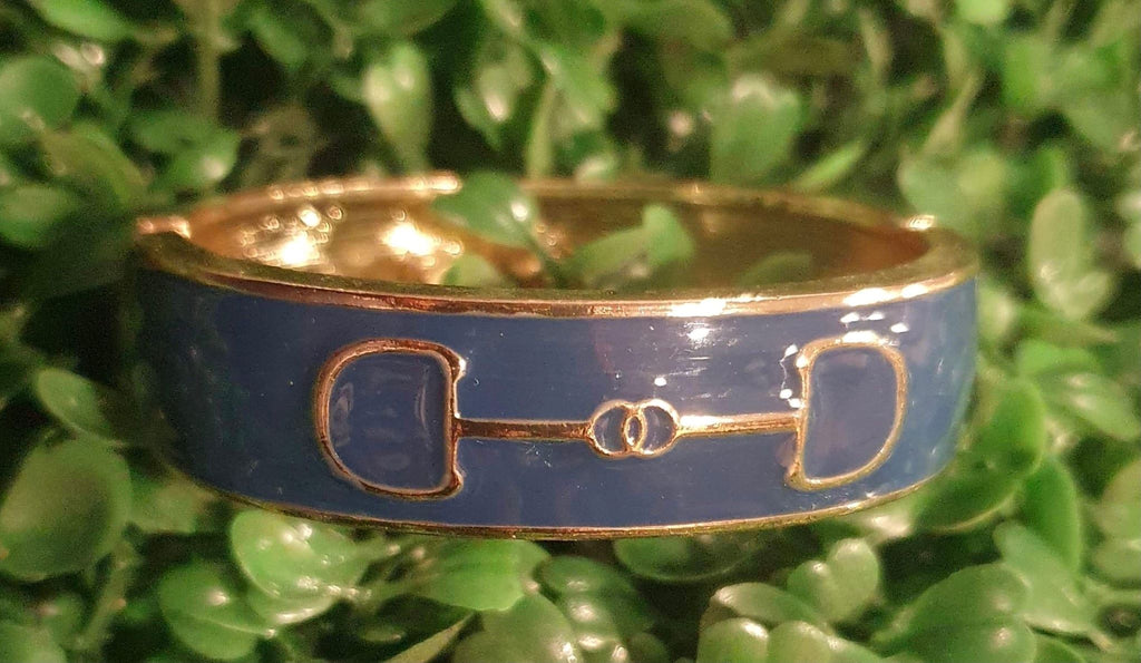 Navy Snaffle Bit Bangle