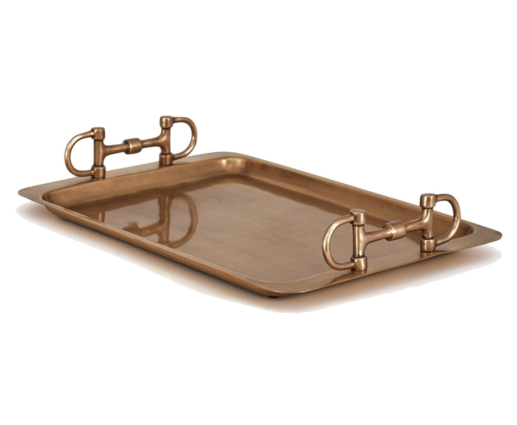 Snaffle Bit Square Tray - Antique Brass