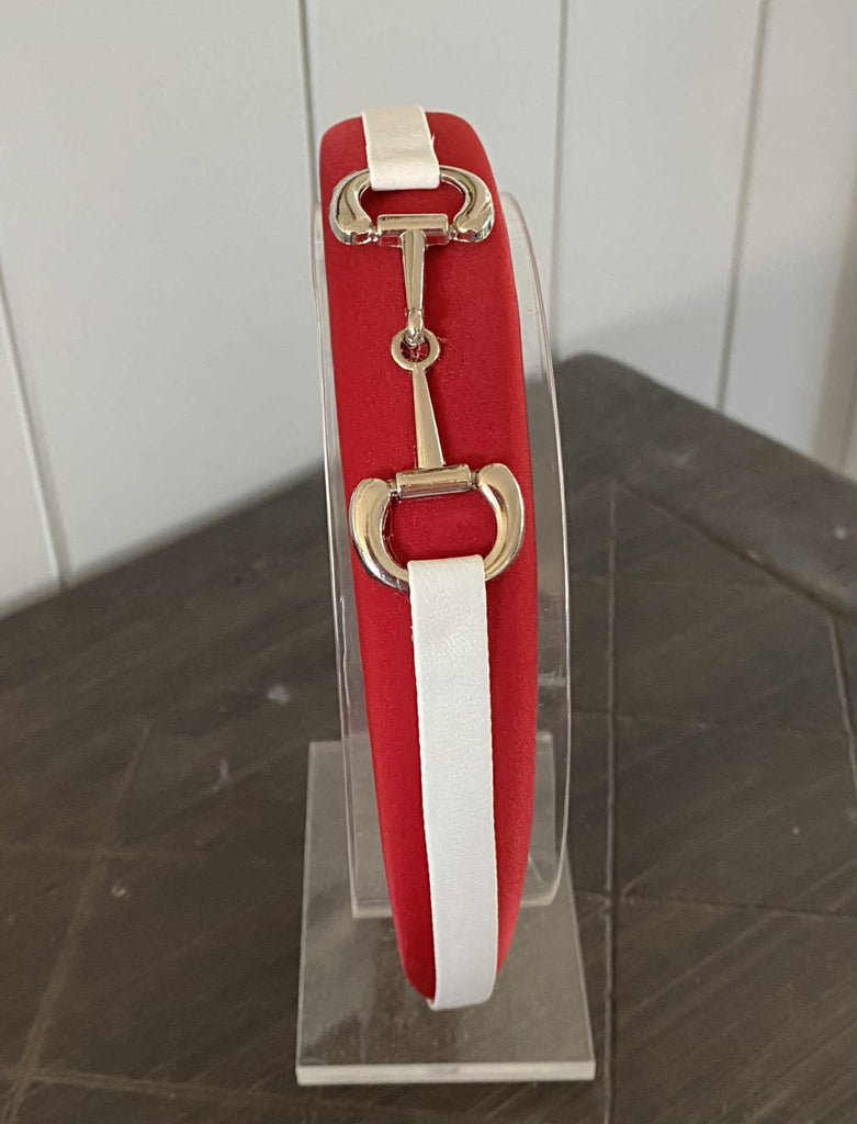 Snaffle Bit Padded Headband - Red & White