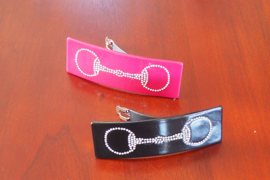 Snaffle Bit  Rhinestone Hair Clip - Fuchsia