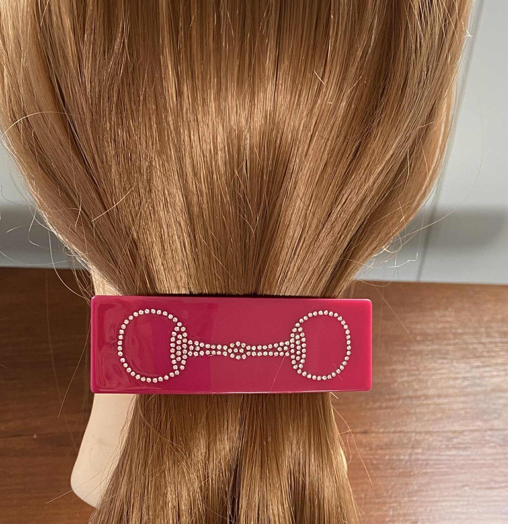 Snaffle Bit  Rhinestone Hair Clip - Fuchsia