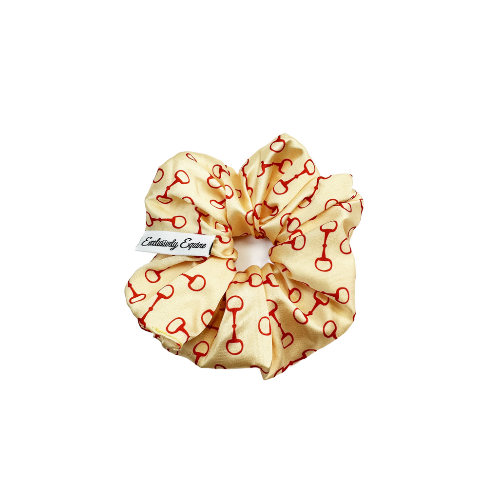 Snaffle Bit Scrunchie - Champagne & Red