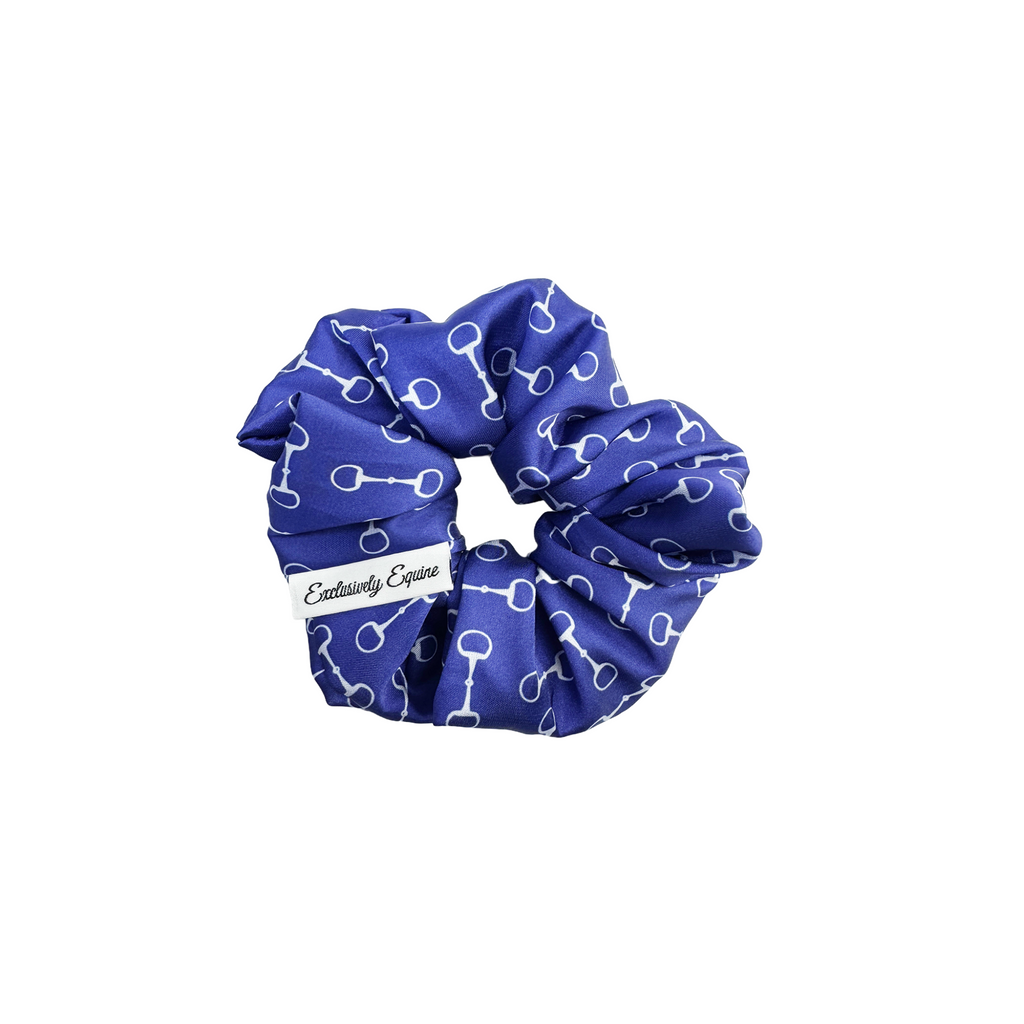 Snaffle Bit Scrunchie - Navy & Pale Blue