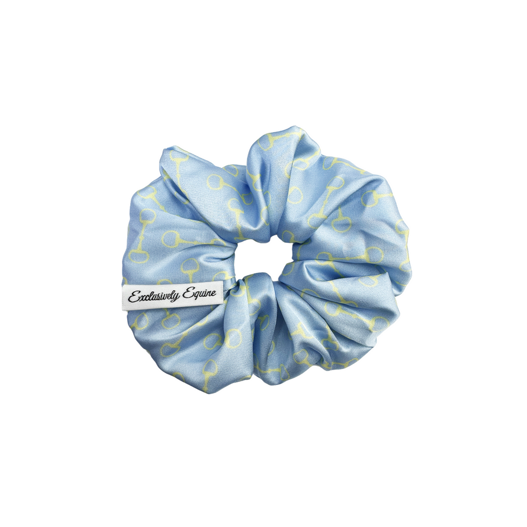 Snaffle Bit Scrunchie - Sky Blue and Lemon