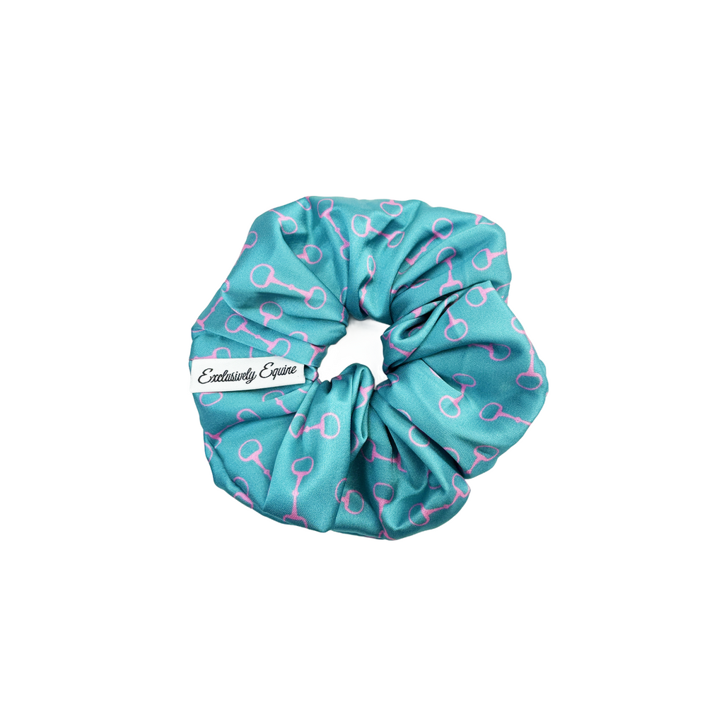 Snaffle Bit Scrunchie - Teal & Pink