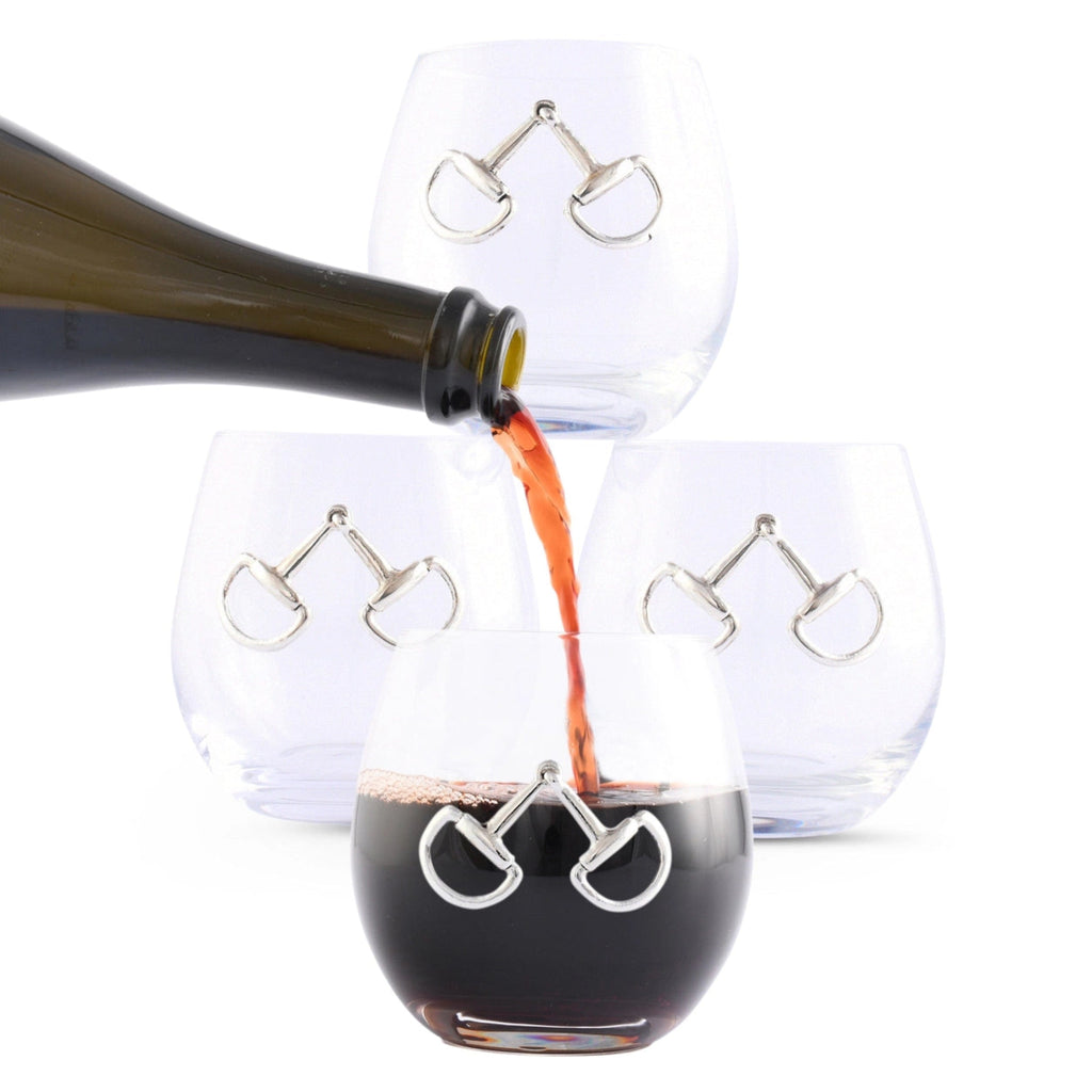 Snaffle Bit Stemless Wine Glasses