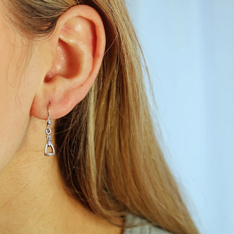 Sterling Silver Stirrup Drop Earring