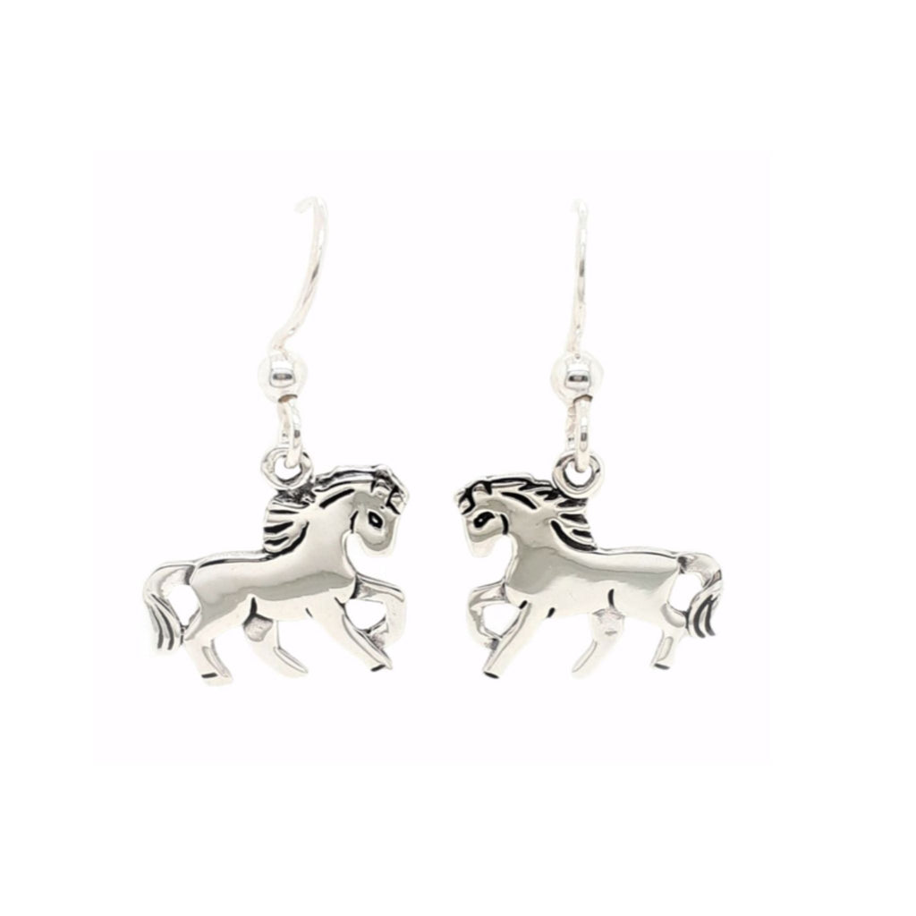 Stirling Silver Horse Drop Earring