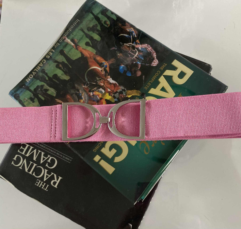 Stirrup Belt - Pink Sparkle- Silver Stirrup