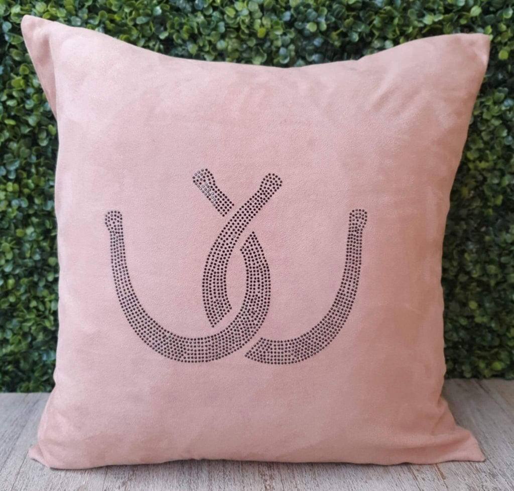 Blush Suede  Horse Shoe Cushion Cover