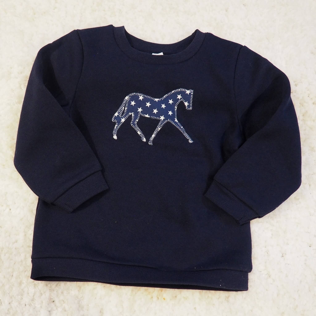 Tiny Tots Sweater - Riding Pony Navy & White Dots