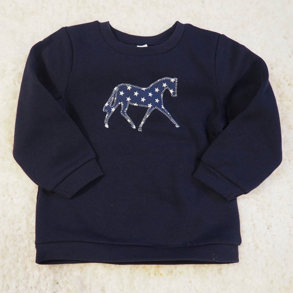 Tiny Tots Sweater - Riding Pony Navy & White Dots