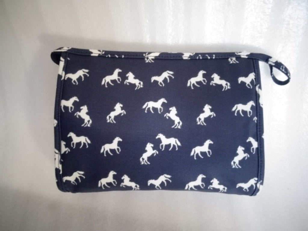 Navy Horse Toiletry Bag