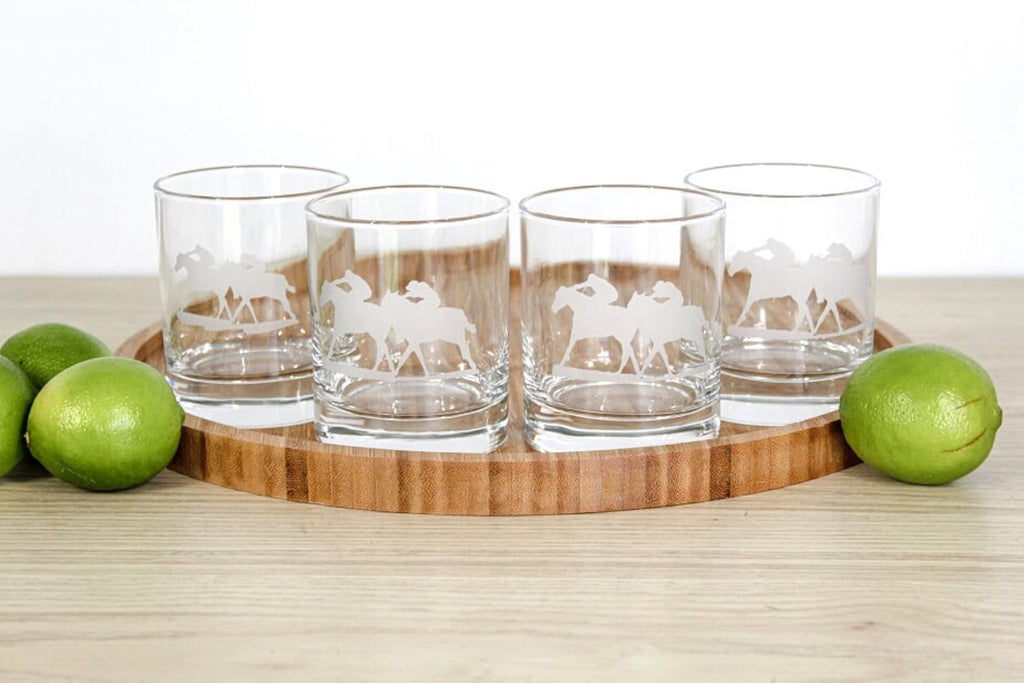 Racehorse Glass Tumbler Set