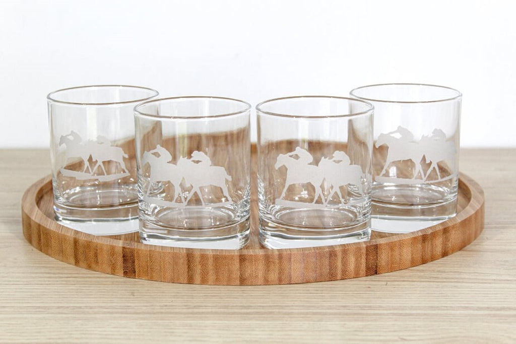 Racehorse Glass Tumbler Set