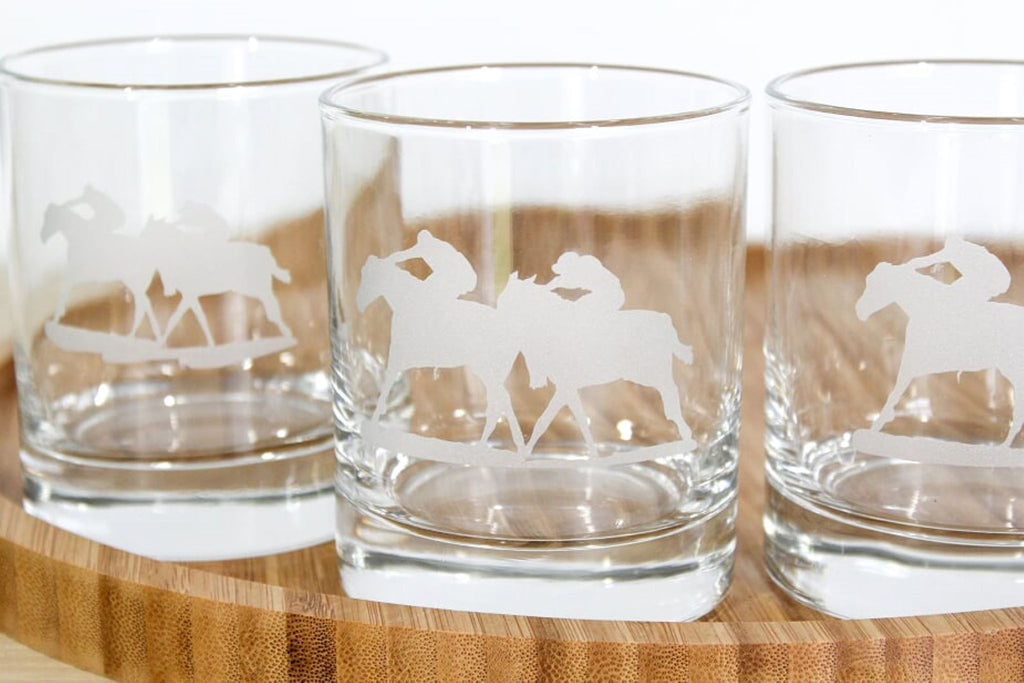 Racehorse Glass Tumbler Set