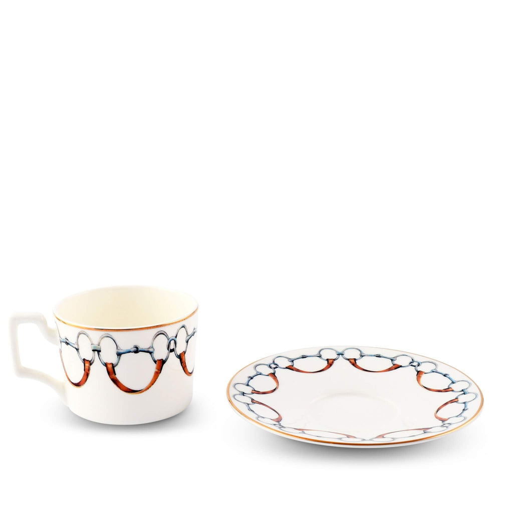 Wellington Bit Fine Bone China Cup & Saucer, Set Of Four